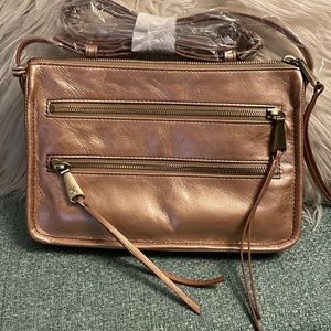 HOBO brand “Mission” shoulder purse - rose gold leather.